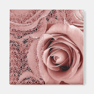 Aimant Bouquet rose de mariage rose vintage avec la
