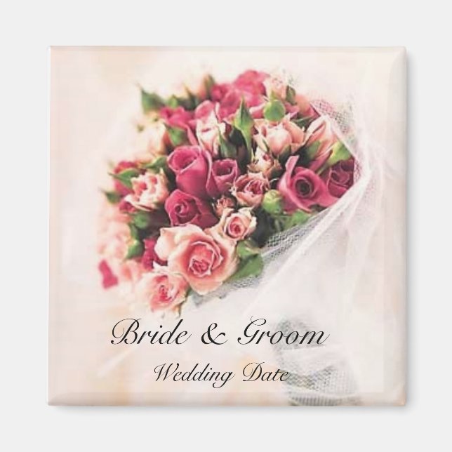 Aimant Bouquet rose Mariage Favoriser l'aimant (Devant)