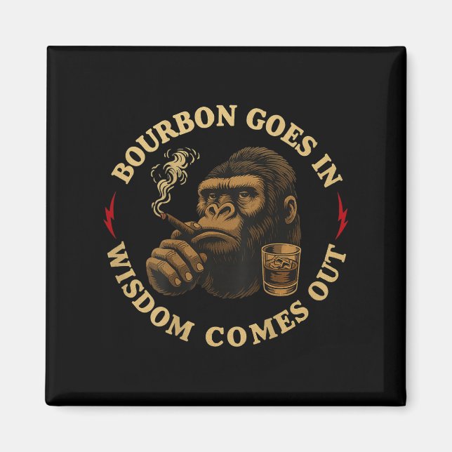 Aimant Bourbon Va Dans La Sagesse Sortit Le Whiskey Singe (Devant)
