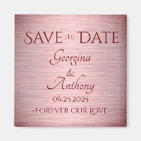 Bourgogne Rose Gold Enregistrer la date Mariage pe