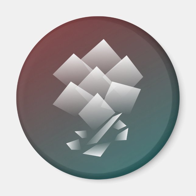 Aimant Bourgogne turquoise blanche (Devant)