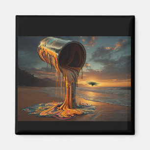 Aimant Bouteille de peinture géante déverse de la peintur