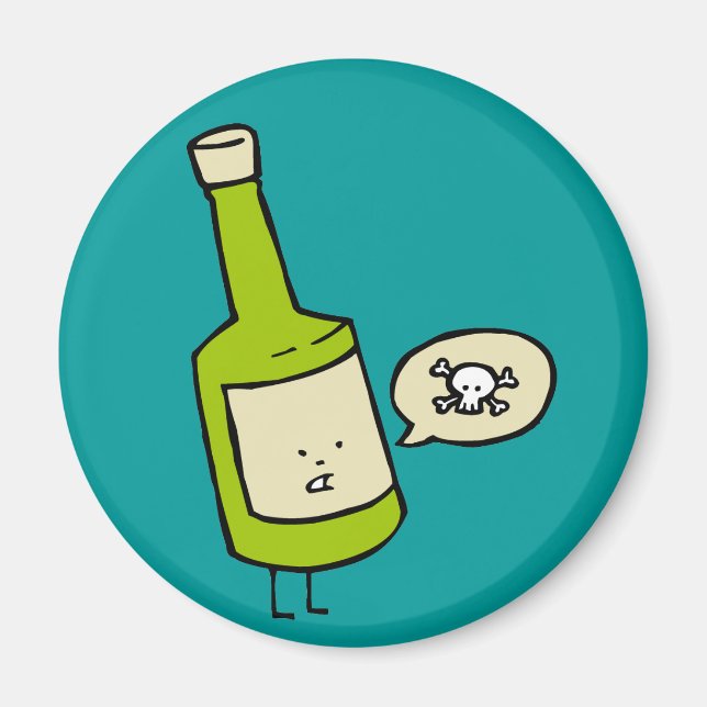 Aimant Bouteille de poison mignonne (Devant)