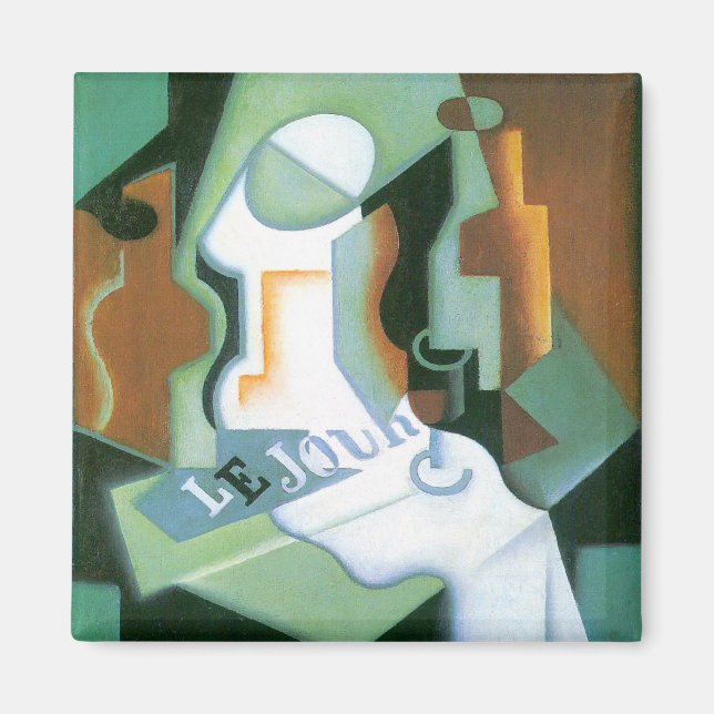 Aimant Bouteille et Compotier par Juan Gris, Cubisme Vint (Devant)
