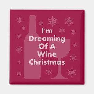 Aimant Bouteille et verre : Noël de vin