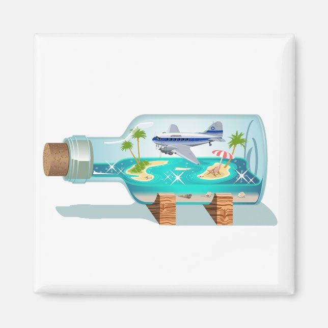 Aimant Bouteille souvenir de dessin (Devant)