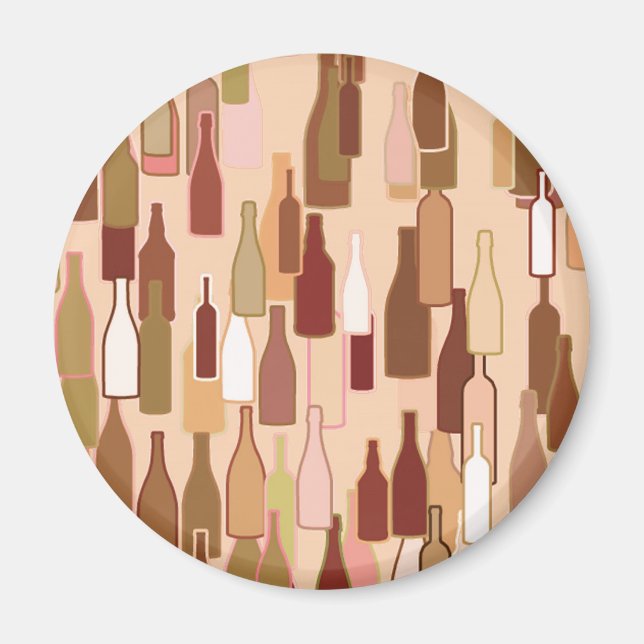 Aimant Bouteilles de vin, couleurs de terre, arrière - pl (Devant)