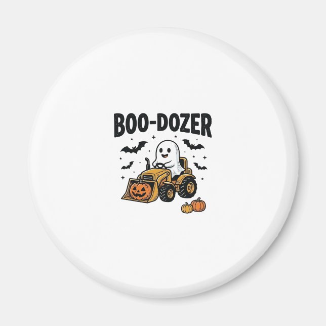 Aimant Bouteur fantôme Halloween Boo-Dozer Design_1 (Devant)