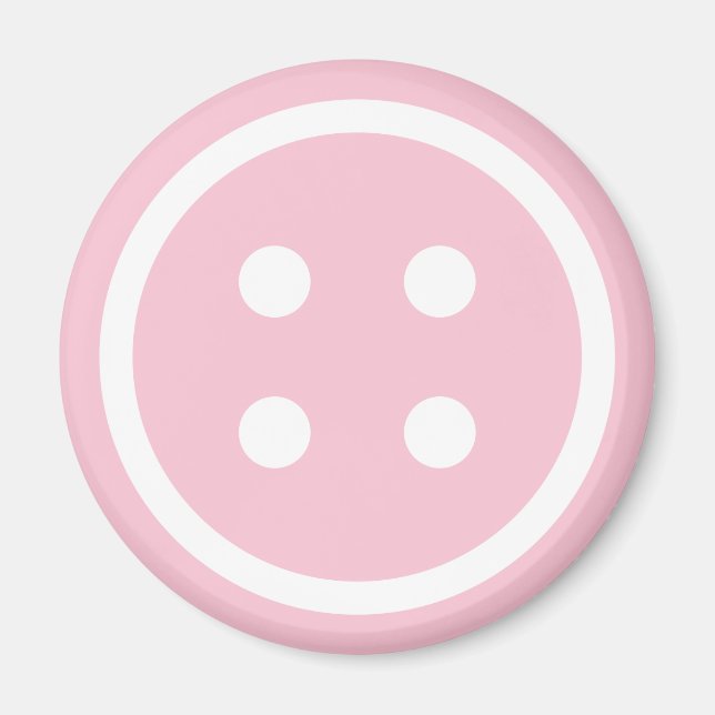 Aimant Bouton à coudre rose mou (Devant)