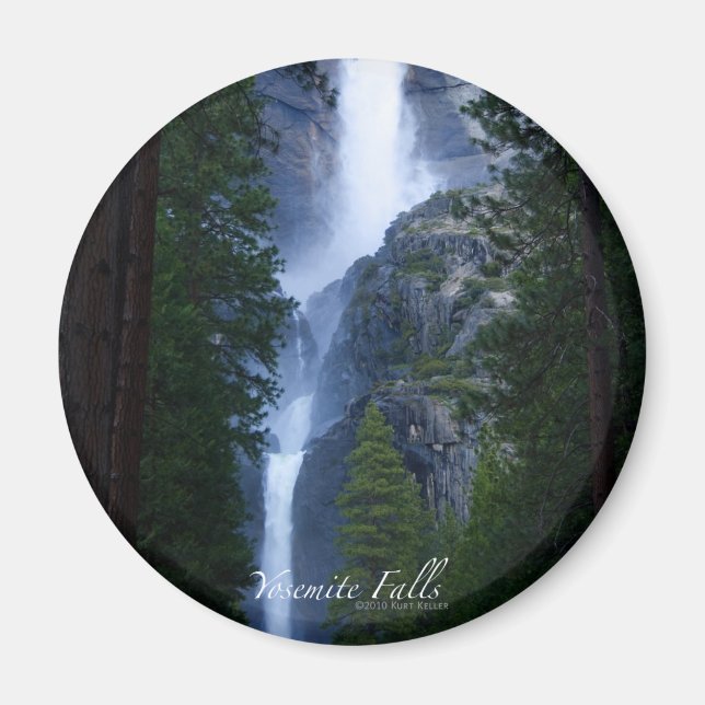 Aimant Bouton Chutes Yosemite (Devant)