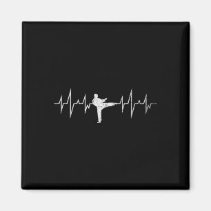 Aimant Bouton de coeur Athlète Sparring Martial Arts Blac