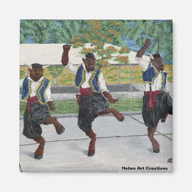 Aimant Bouton de danse des minotaures grecques (Devant)