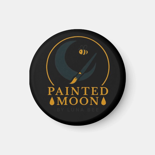 Aimant Bouton de la marque Luna Bee Peint Moon (Devant)