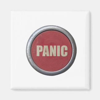 Aimant Bouton de panique industrielle rouge rétro