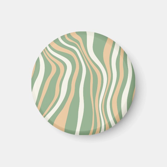 Aimant Bouton de peinture verte en spirale esthétique (Devant)