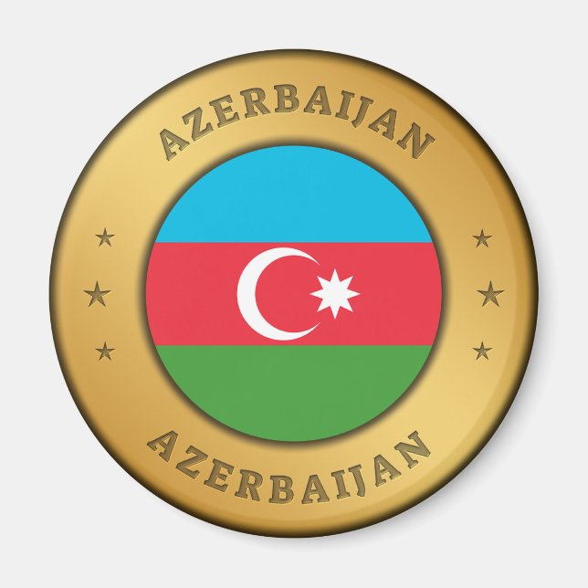 Aimant Bouton du drapeau de l'Azerbaïdjan (Devant)