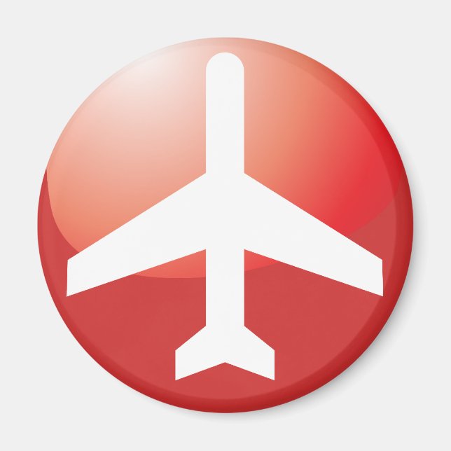 Aimant Bouton Facile rouge de l'avion (Devant)