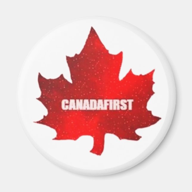 Aimant Bouton Feuille d'érable rouge du Canada (Devant)