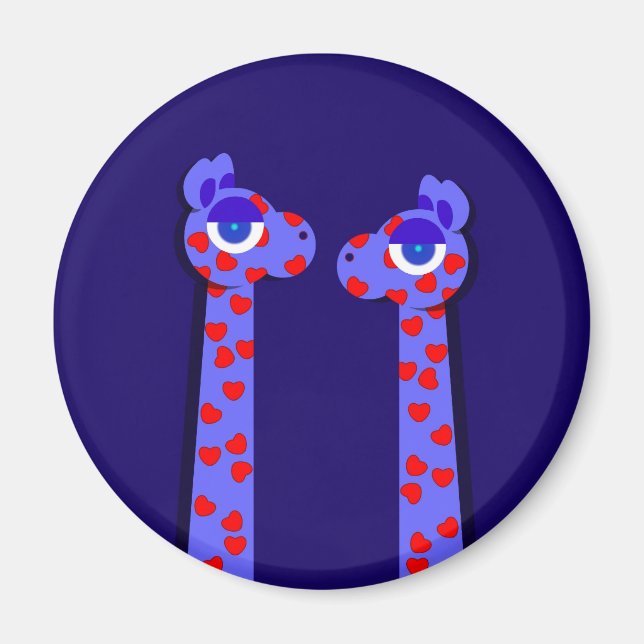 Aimant Bouton GIRAFFES DU COEUR (Devant)