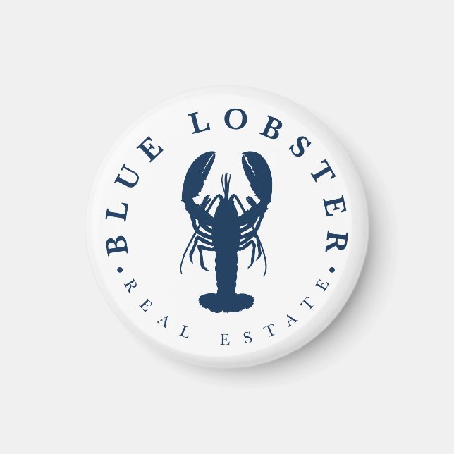 Aimant Bouton Immobilier Homard Bleu (Devant)