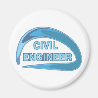 Aimant Bouton Ingénieur civil bleu
