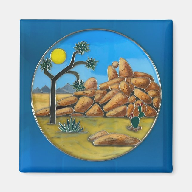Aimant Bouton Joshua Tree - Fish Rock (Devant)