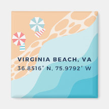 Bouton magnétique - Coordonnées de Virginia Beach,