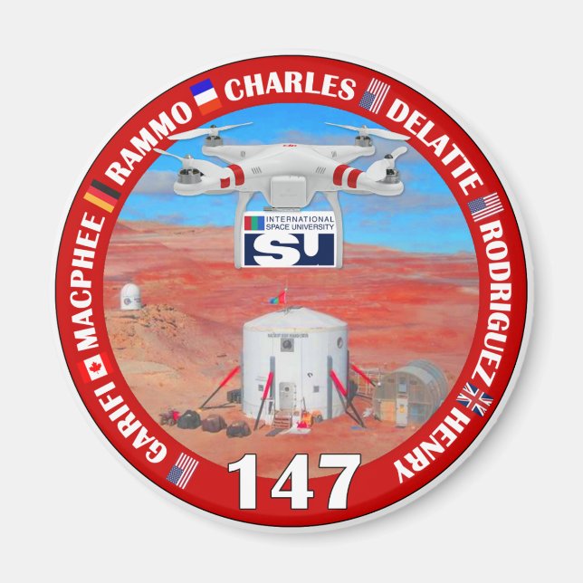 Aimant Bouton magnétique MDRS Crew 147 (Devant)
