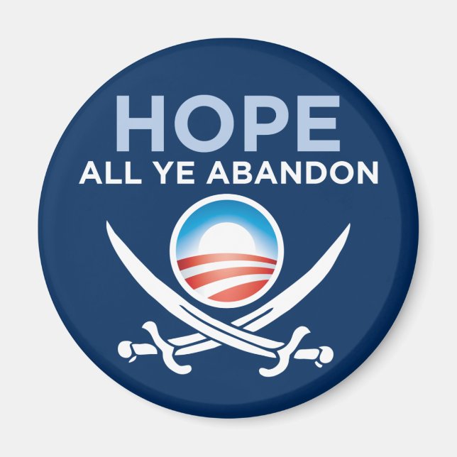 Aimant bouton Obama-Hope-All-Ye-Abandon (Devant)