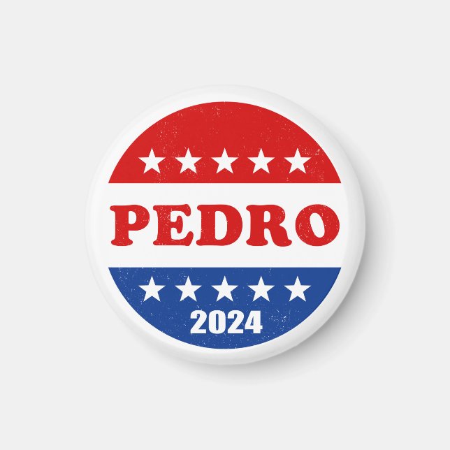 Aimant Bouton Pedro Voter 2024 Élections USA (Devant)