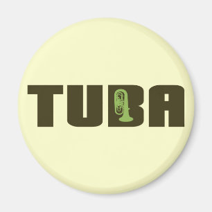 Aimant Bouton Tuba vert