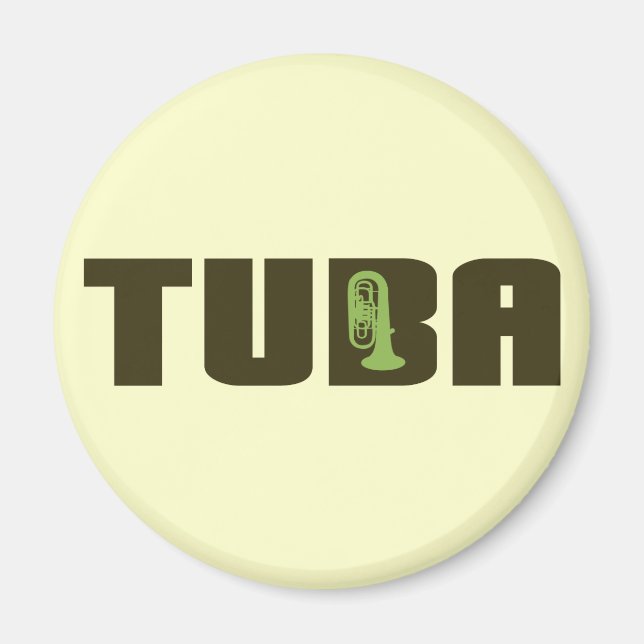 Aimant Bouton Tuba vert (Devant)