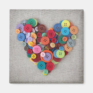 Aimant Boutons colorés Coeur