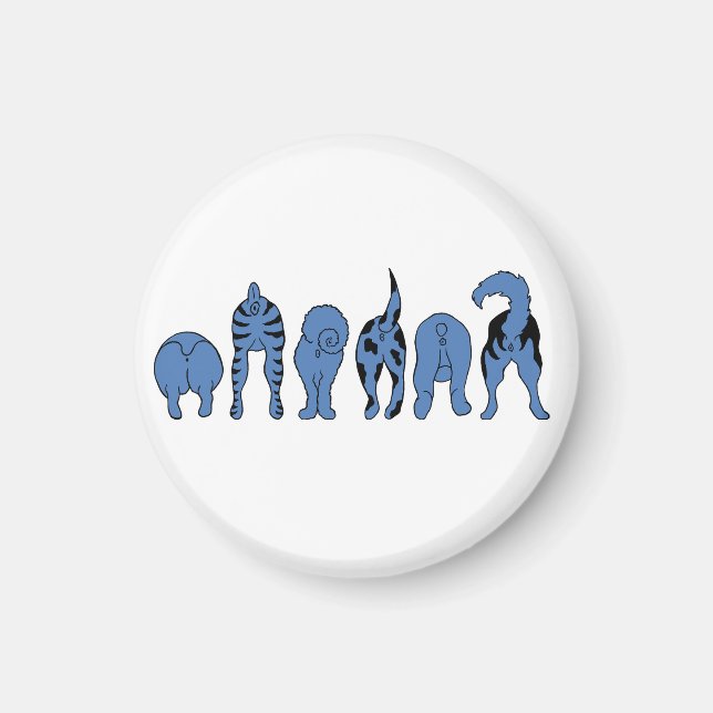 Aimant Boutons de chien bleu (Devant)