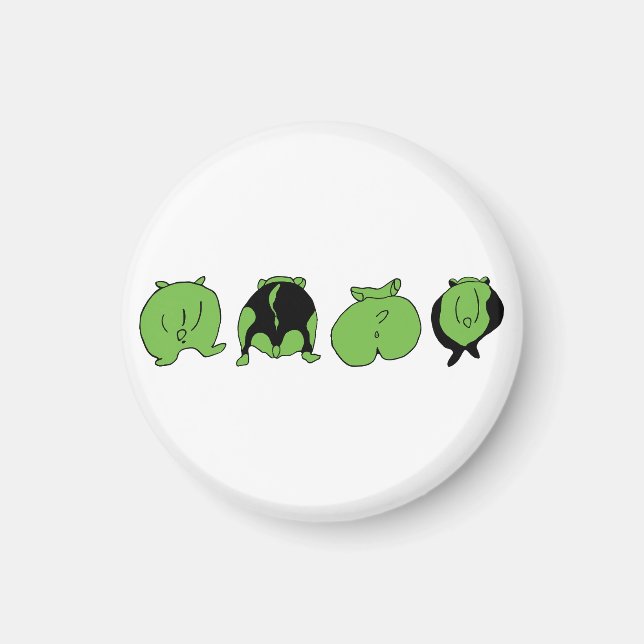 Aimant Boutons de hamster vert (Devant)