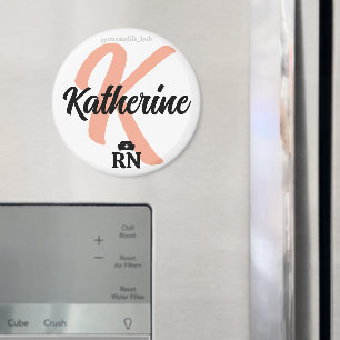 Aimant Boutons et cornes d'infirmière personnalisés   Soi