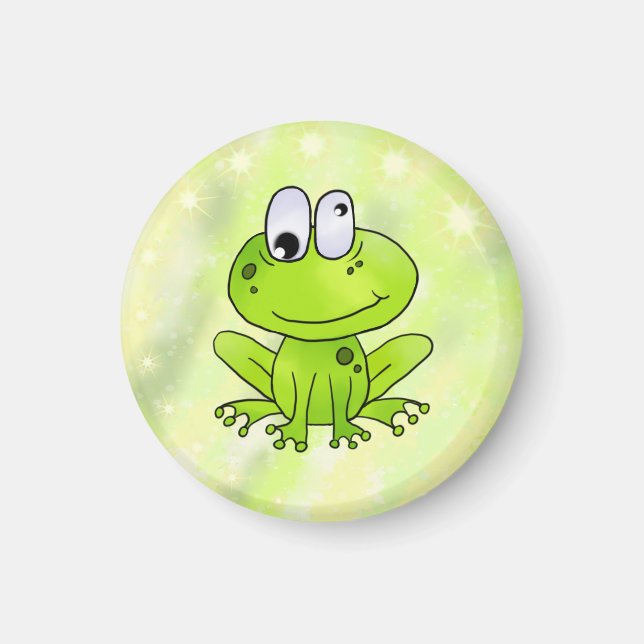 Aimant Boutons, grenouille amusante (Devant)