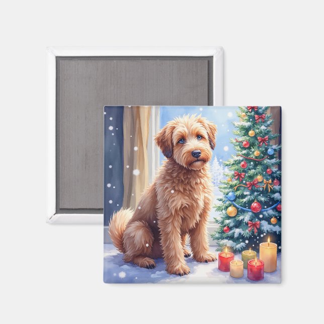 Aimant Bouvier des Flandres de Noël Cozy Art (Recto/Verso)