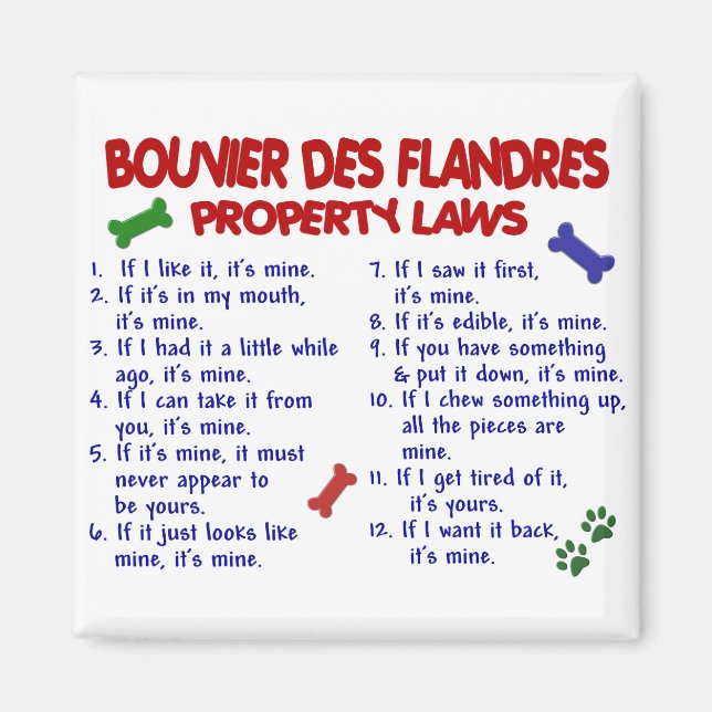 Aimant BOUVIER DES FLANDRES Propriété Lois 2 (Devant)
