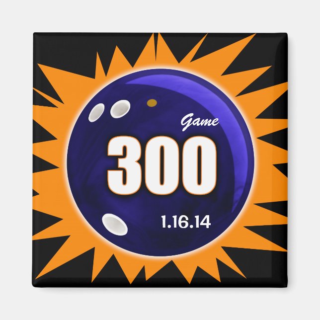 Aimant Bowler's 300 Parfait Game, Bowling Ball Design, (Devant)