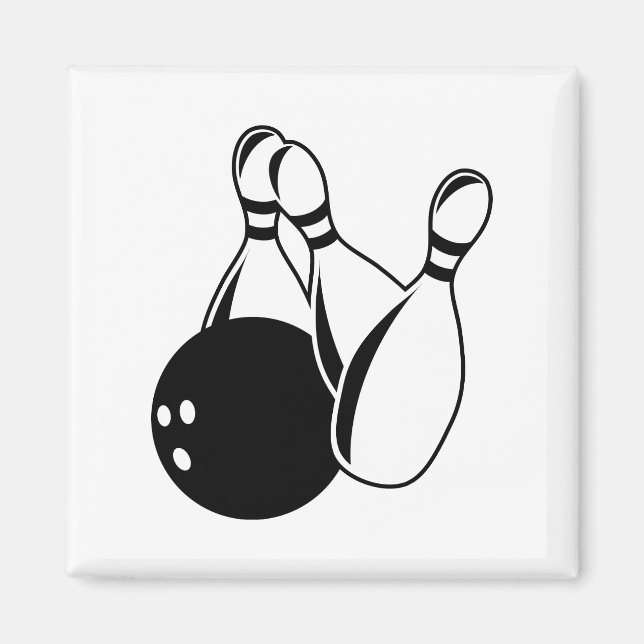 Aimant Bowling à dix broches (Devant)