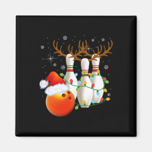 Aimant Bowling Cadeaux Noël Bowling Santa Hat Christma