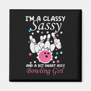 Aimant Bowling Girl Cly Sy Et Un Peu Smart Y Funny Bowler