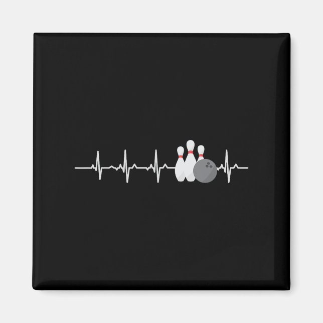 Aimant Bowling Heartbeat Funny Bowler League Team Don Me (Devant)