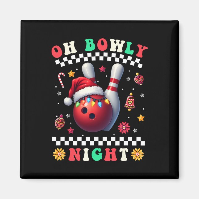 Aimant Bowling Noël Oh Bowly Nuit Père Noël (Devant)