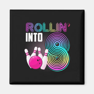Aimant Bowling Party Rollin' en 8 8e anniversaire fille g