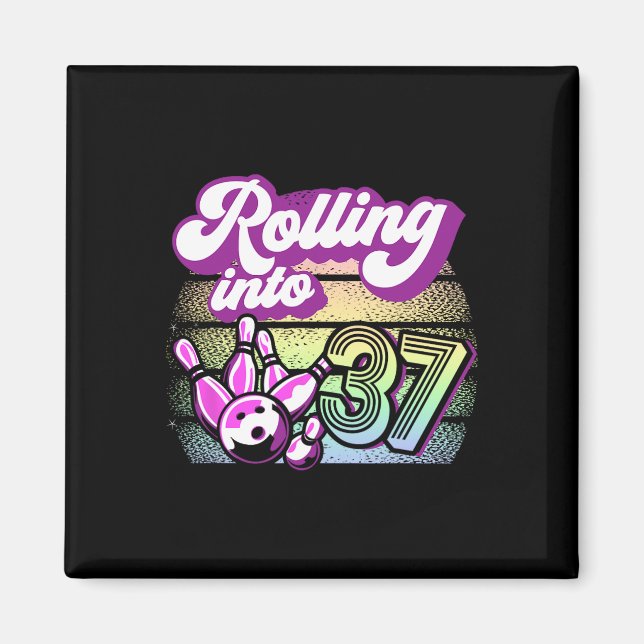 Aimant Bowling Party Rolling Dans 37 Bowling Anniversaire (Devant)