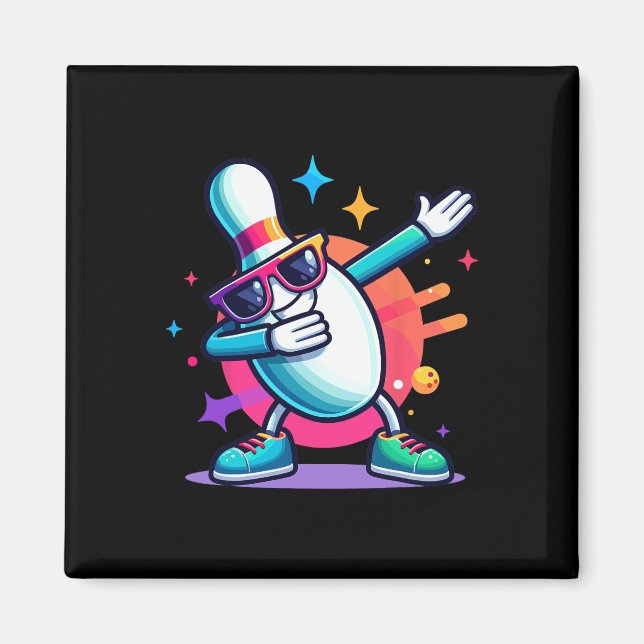 Aimant Bowling Pin Dabbing Sungles Bowler Player Kids Boy (Devant)