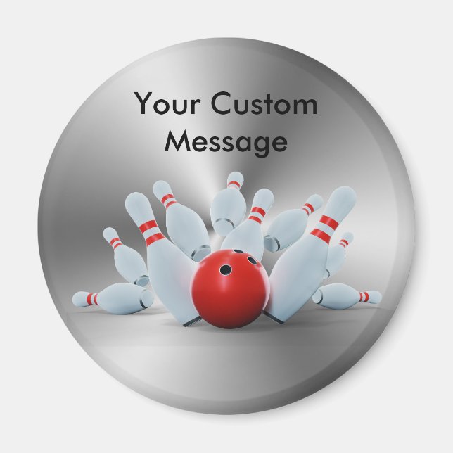 Aimant Bowling pins 10 Pin Bowling Ball Custom (Devant)