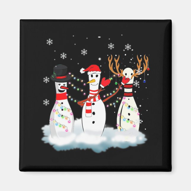 Aimant Bowling Pyjama Lumières Reindeer Père Noël Fun (Devant)